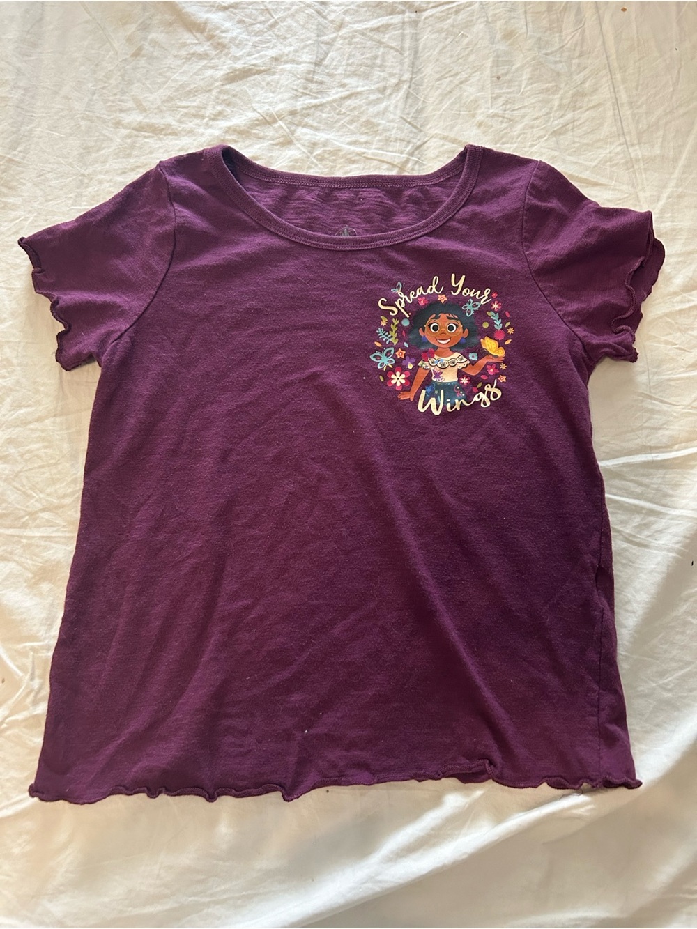 Disney Store Sz 7-8 Encanto Mirabel Spread Your Wings Butterfly Purple T-Shirt